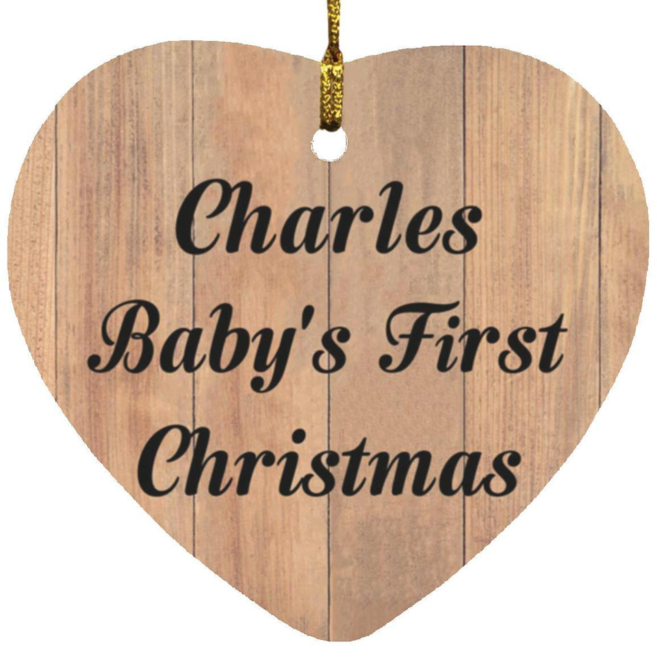 Charles Baby's First Christmas - Heart Ornament C