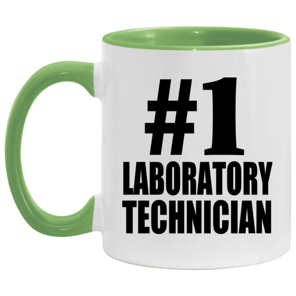 Number One #1 Laboratory Technician - 11oz Accent Mug Green