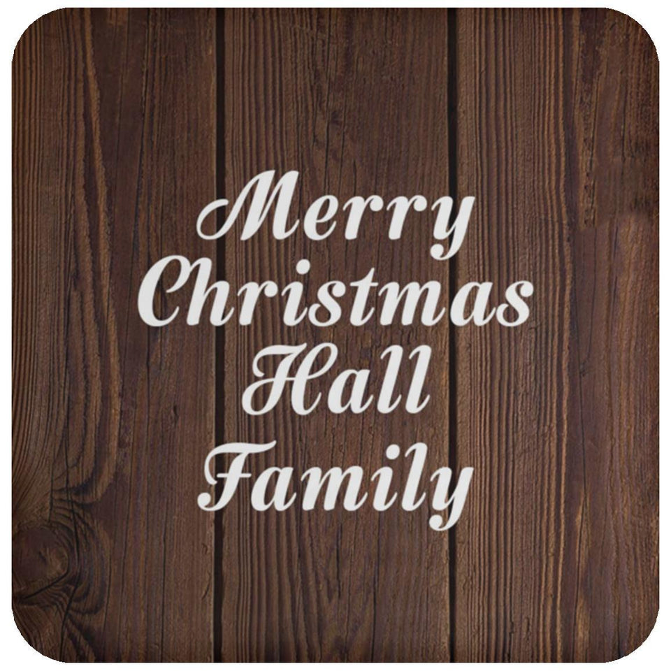 Merry Christmas Hall Family - Drink Coaster D