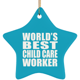 World's Best Child Care Worker - Star Ornament