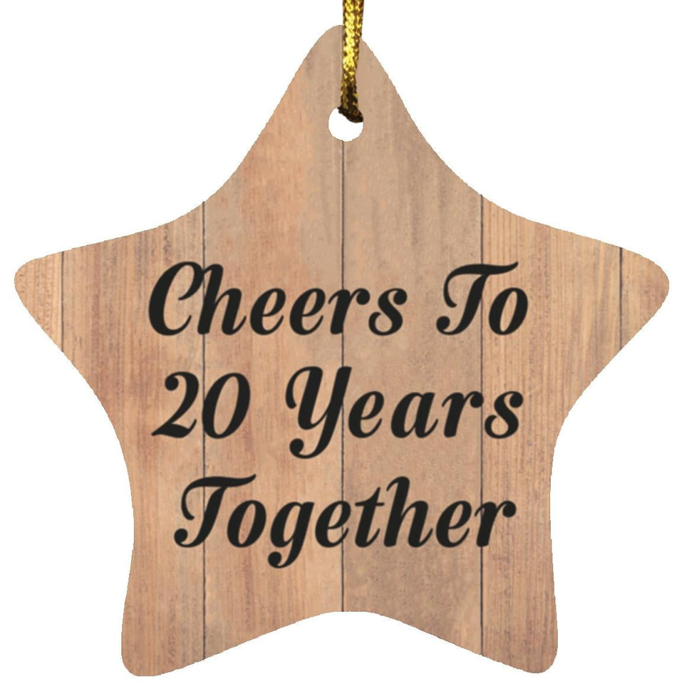 20th Anniversary Cheers To 20 Years Together - Star Ornament C