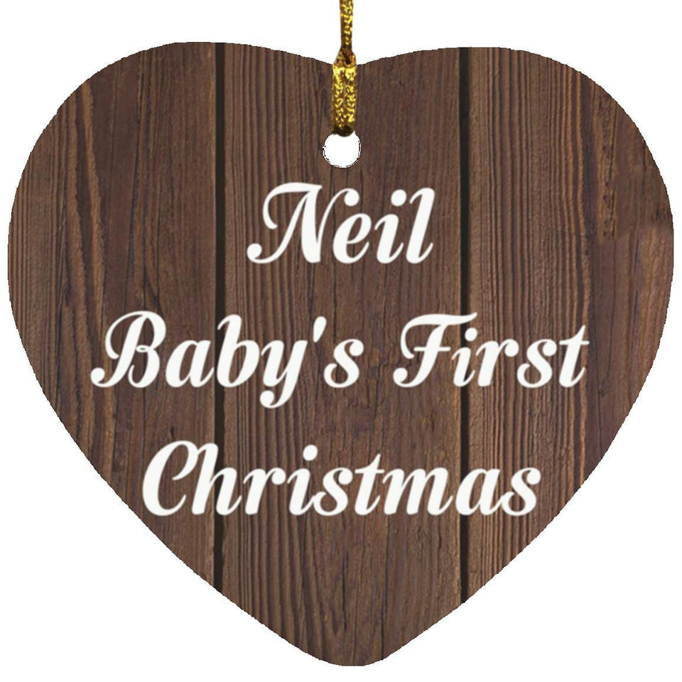 Neil Baby's First Christmas - Heart Ornament D