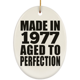 47th Birthday Made In 1977 Aged to Perfection - Oval Ornament