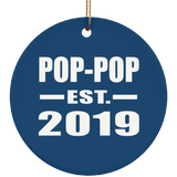Pop-Pop Established EST. 2019 - Circle Ornament