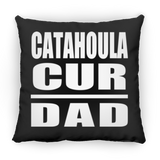 Catahoula Cur Dad - Throw Pillow Black