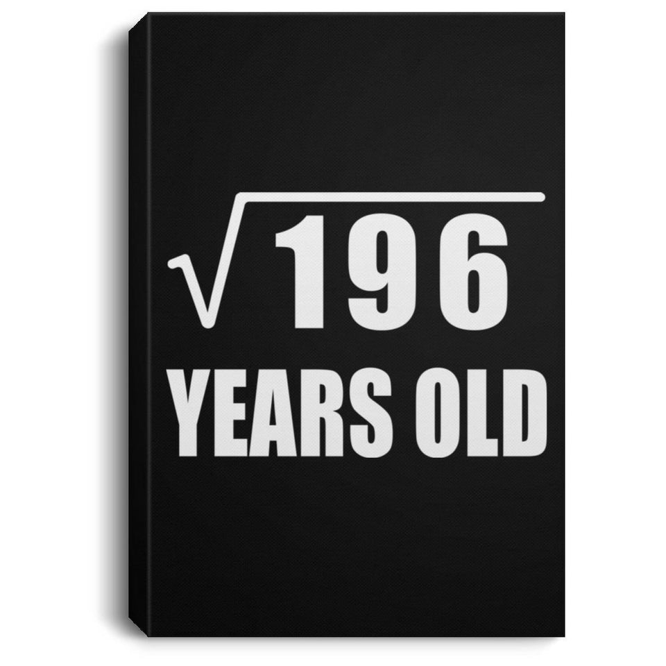 14th Birthday Square Root of 196 Years Old - Canvas Portrait