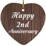 Happy 2nd Anniversary - Heart Ornament D