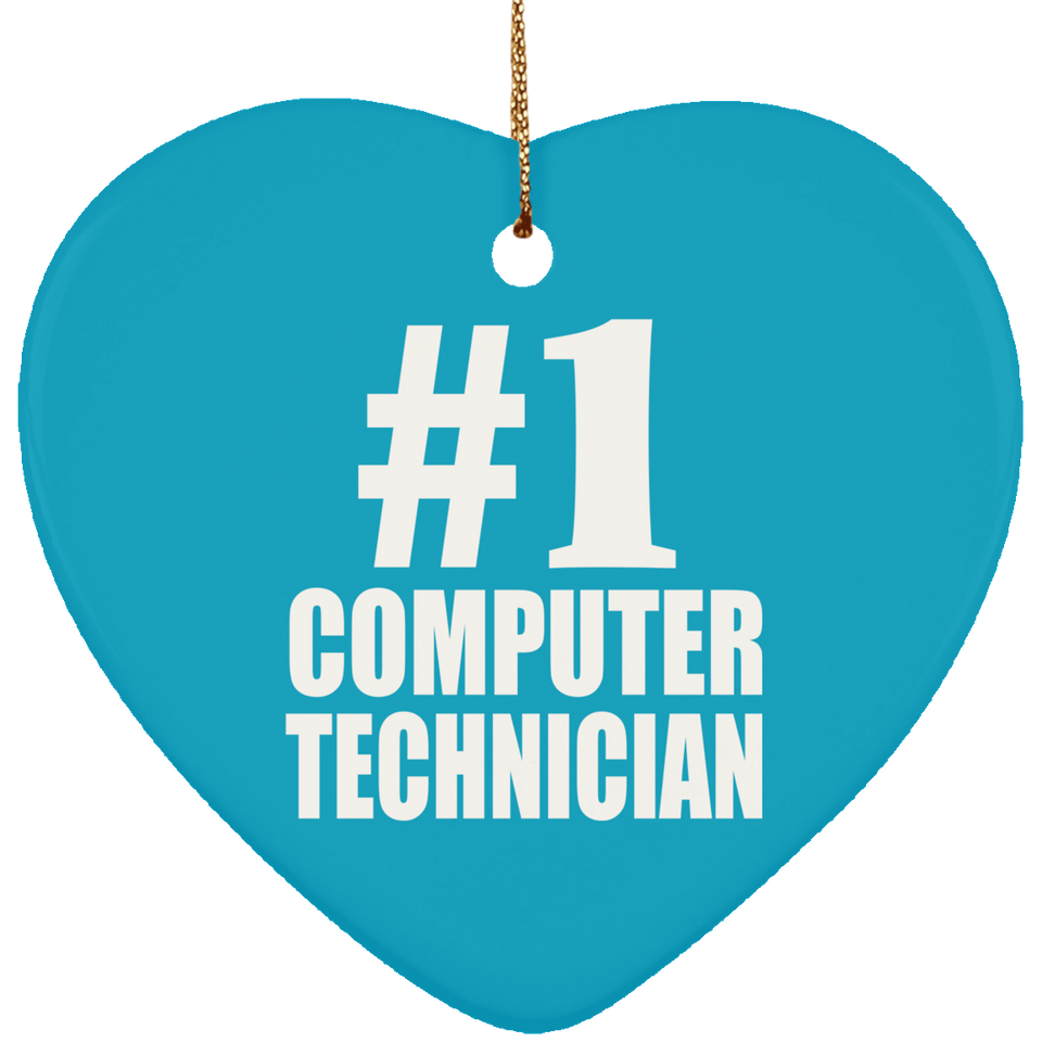 Number One #1 Computer Technician - Heart Ornament