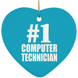 Number One #1 Computer Technician - Heart Ornament