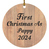 First Christmas As Pappy 2024 - Circle Ornament C