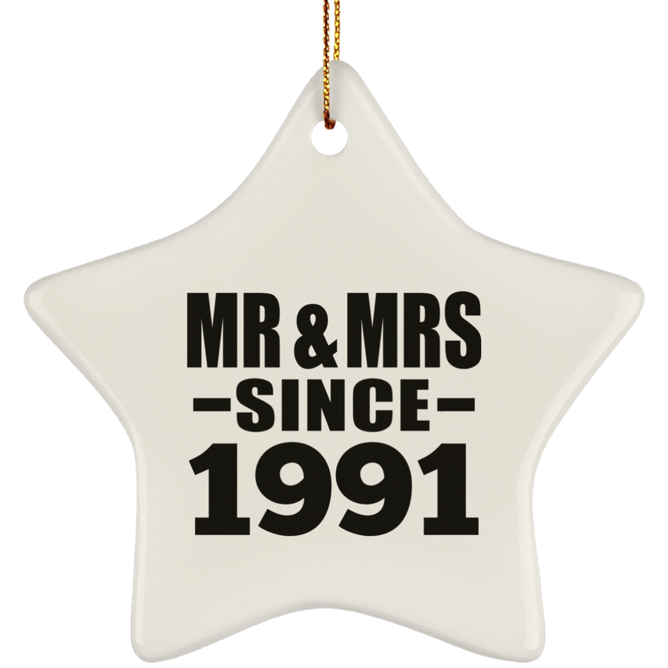 33rd Anniversary Mr & Mrs Since 1991 - Star Ornament