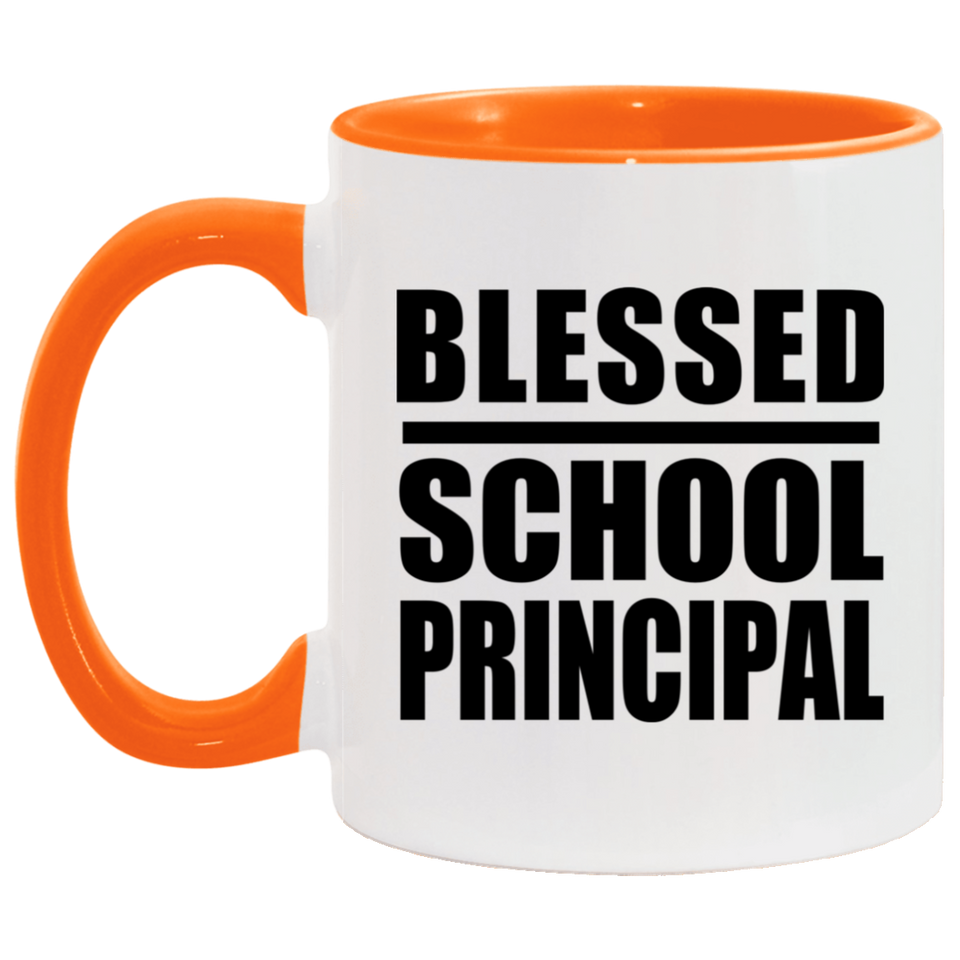 Blessed School Principal - 11oz Accent Mug Orange