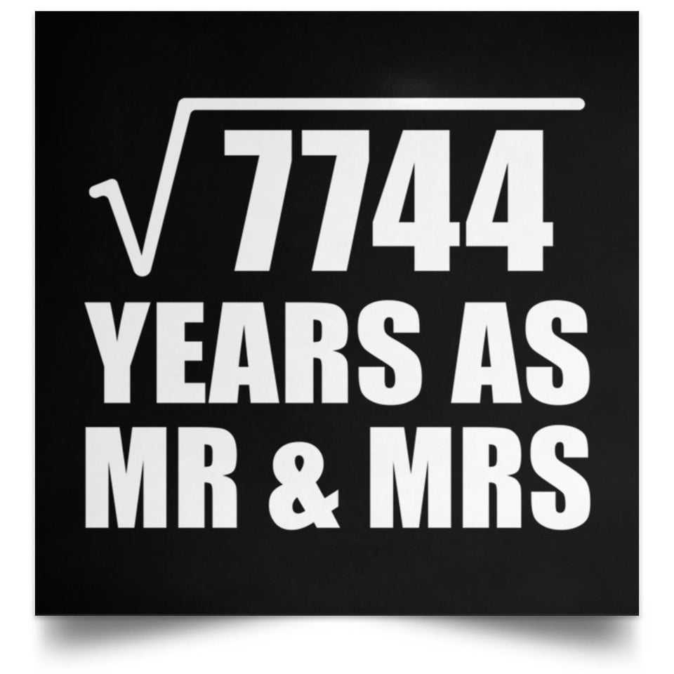 88th Anniversary Square Root of 7744 Years As Mr & Mrs - Poster Square