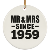 65th Anniversary Mr & Mrs Since 1959 - Circle Ornament