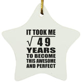 7th Birthday Took Square Root of 49 Years To Awesome - Star Ornament