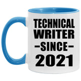 Technical Writer Since 2021 - 11oz Accent Mug Blue