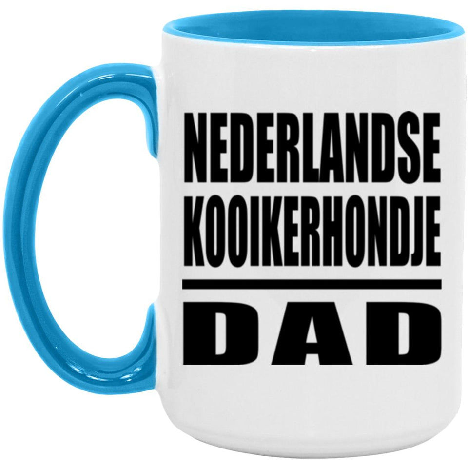Nederlandse Kooikerhondje Dad - 15oz Accent Mug Blue
