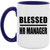 Blessed HR Manager - 15oz Accent Mug Purple