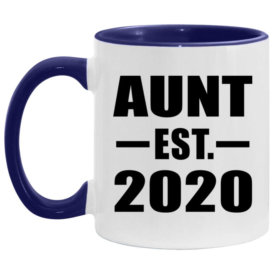 Aunt Established EST. 2020 - 11oz Accent Mug Purple