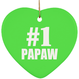 Number One #1 Papaw - Heart Ornament