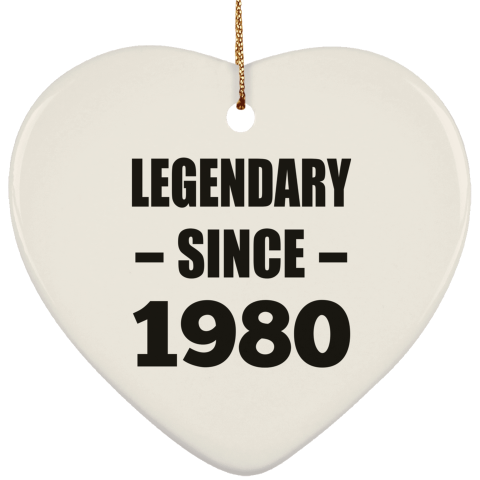 44th Birthday Legendary Since 1980 - Heart Ornament