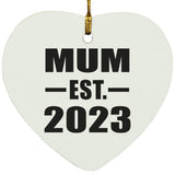 Mum Established EST. 2023 - Heart Ornament