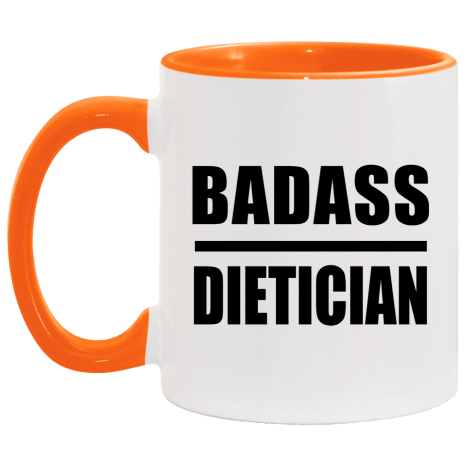 Badass Dietician - 11oz Accent Mug Orange