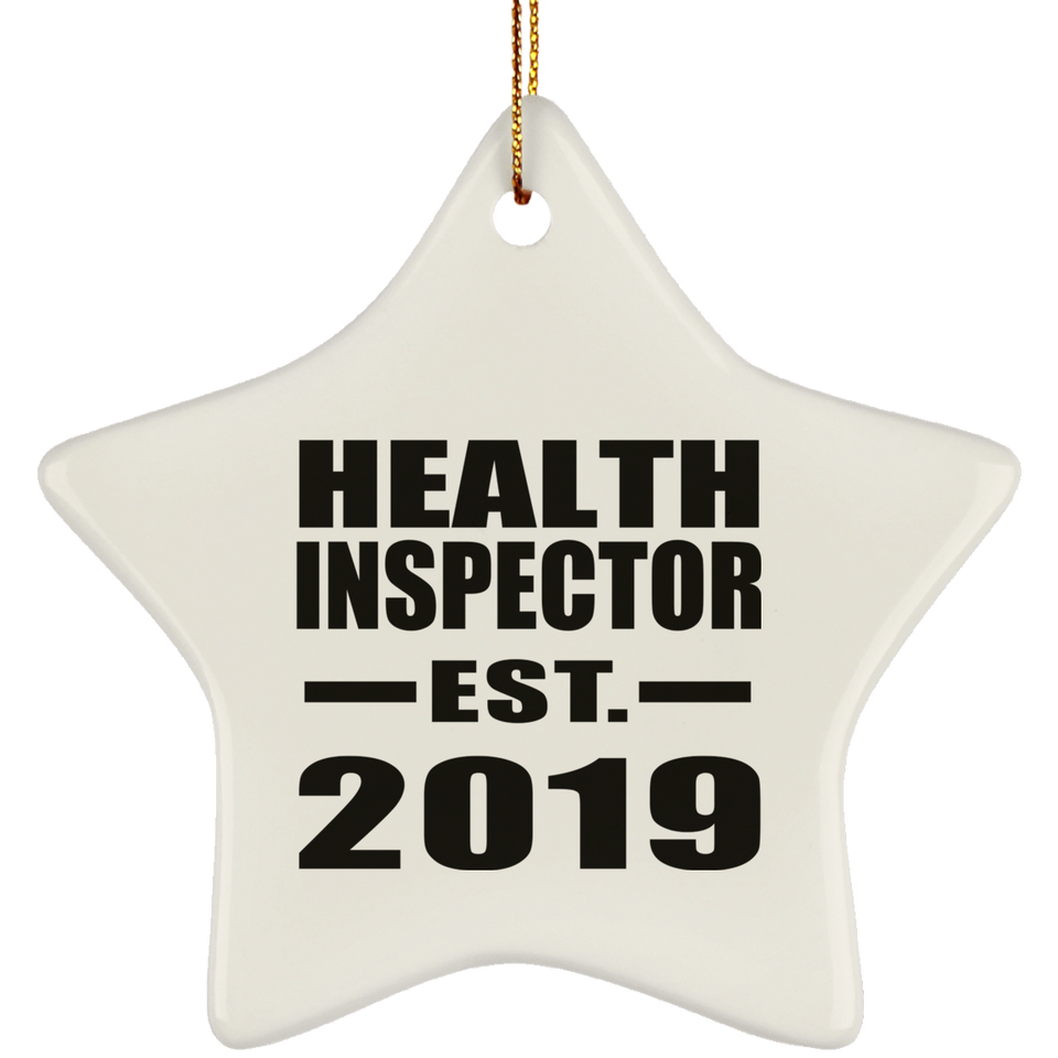 Health Inspector Established EST. 2019 - Star Ornament
