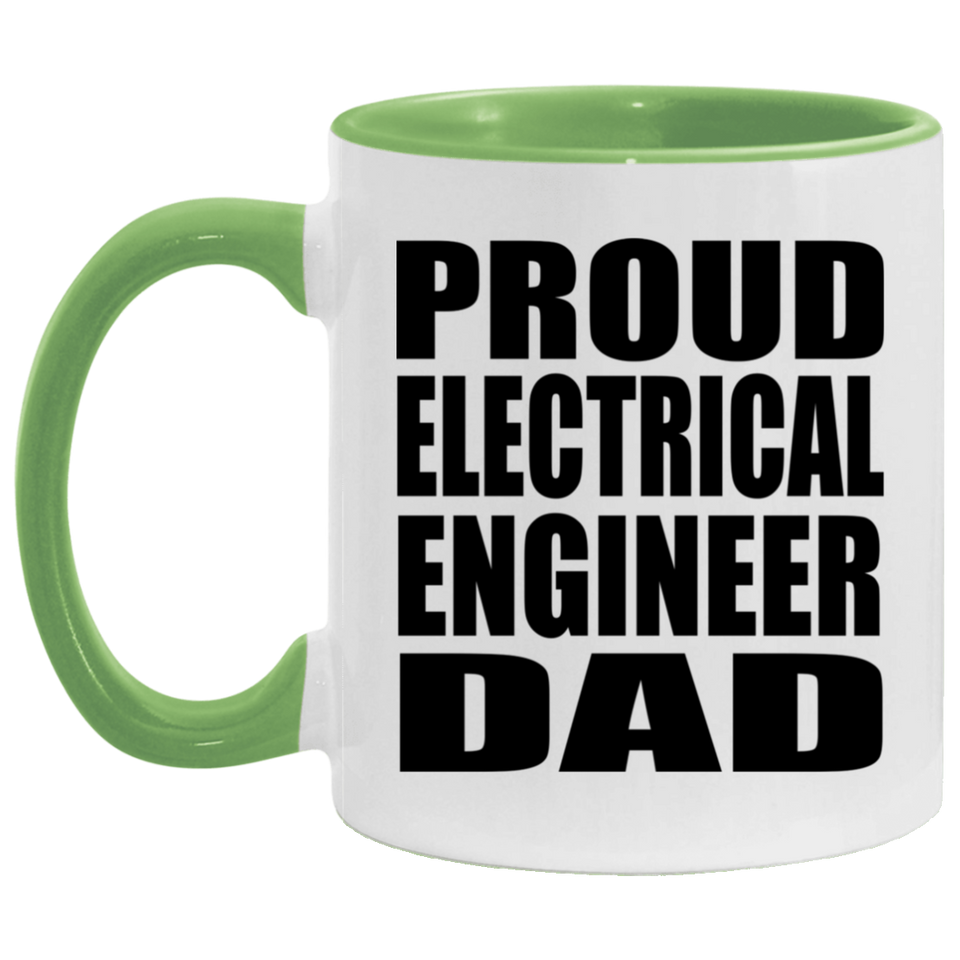Proud Electrical Engineer Dad - 11oz Accent Mug Green