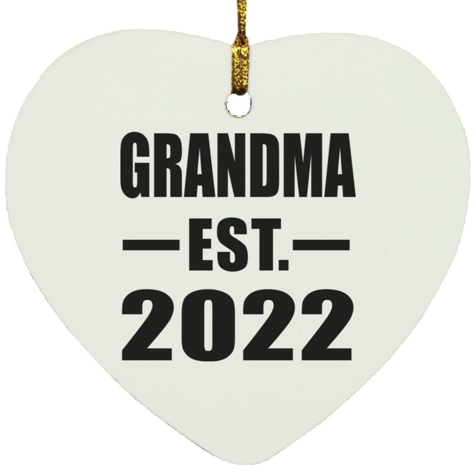 Grandma Established EST. 2022 - Heart Ornament