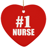 Number One #1 Nurse - Heart Ornament