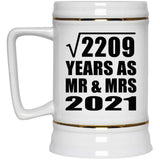 47th Anniversary Square Root of 2209 Years As Mr & Mrs 2021 - Beer Stein