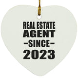 Real Estate Agent Since 2023 - Heart Ornament