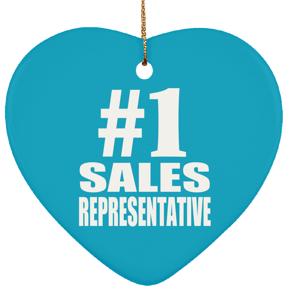 Number One #1 Sales Representative - Heart Ornament
