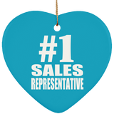 Number One #1 Sales Representative - Heart Ornament