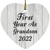 First Year As Grandson 2022 - Heart Ornament F