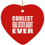 Coolest Real Estate Agent Ever - Heart Ornament