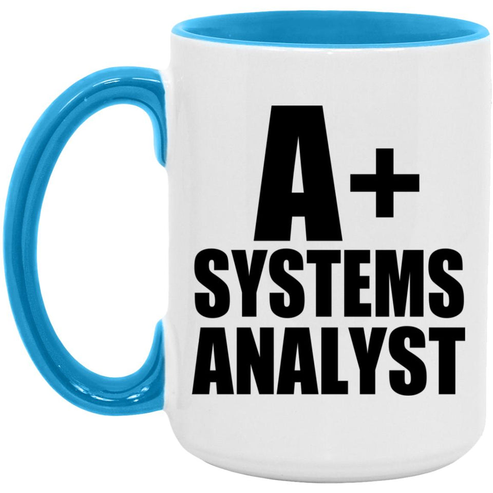 A+ Systems Analyst - 15oz Accent Mug Blue
