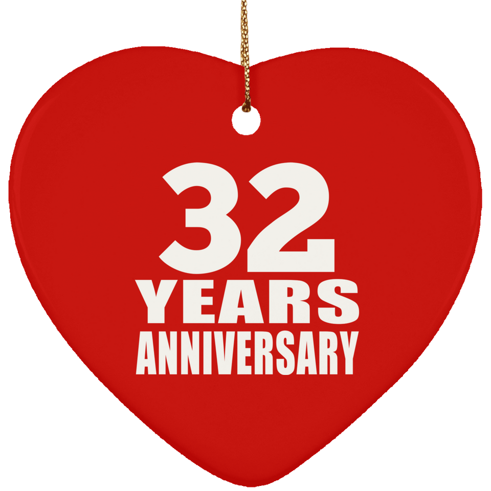 32nd Anniversary 32 Years - Heart Ornament
