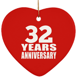 32nd Anniversary 32 Years - Heart Ornament