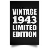81st Birthday Vintage 1943 Limited Edition - Poster Portrait