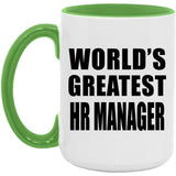 World's Greatest Hr Manager - 15oz Accent Mug Green
