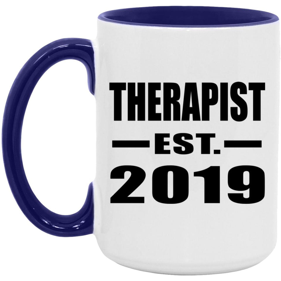 Therapist Established EST. 2019 - 15oz Accent Mug Purple