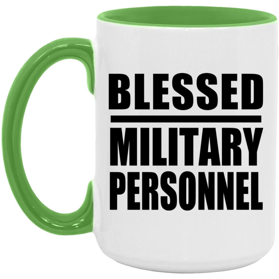 Blessed Military Personnel - 15oz Accent Mug Green