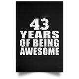 43rd Birthday 43 Years Of Being Awesome - Poster Portrait