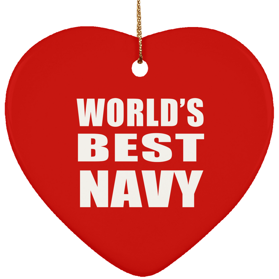 World's Best Navy - Heart Ornament