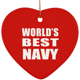 World's Best Navy - Heart Ornament