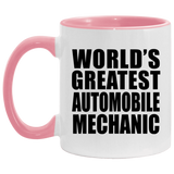 World's Greatest Automobile Mechanic - 11oz Accent Mug Pink