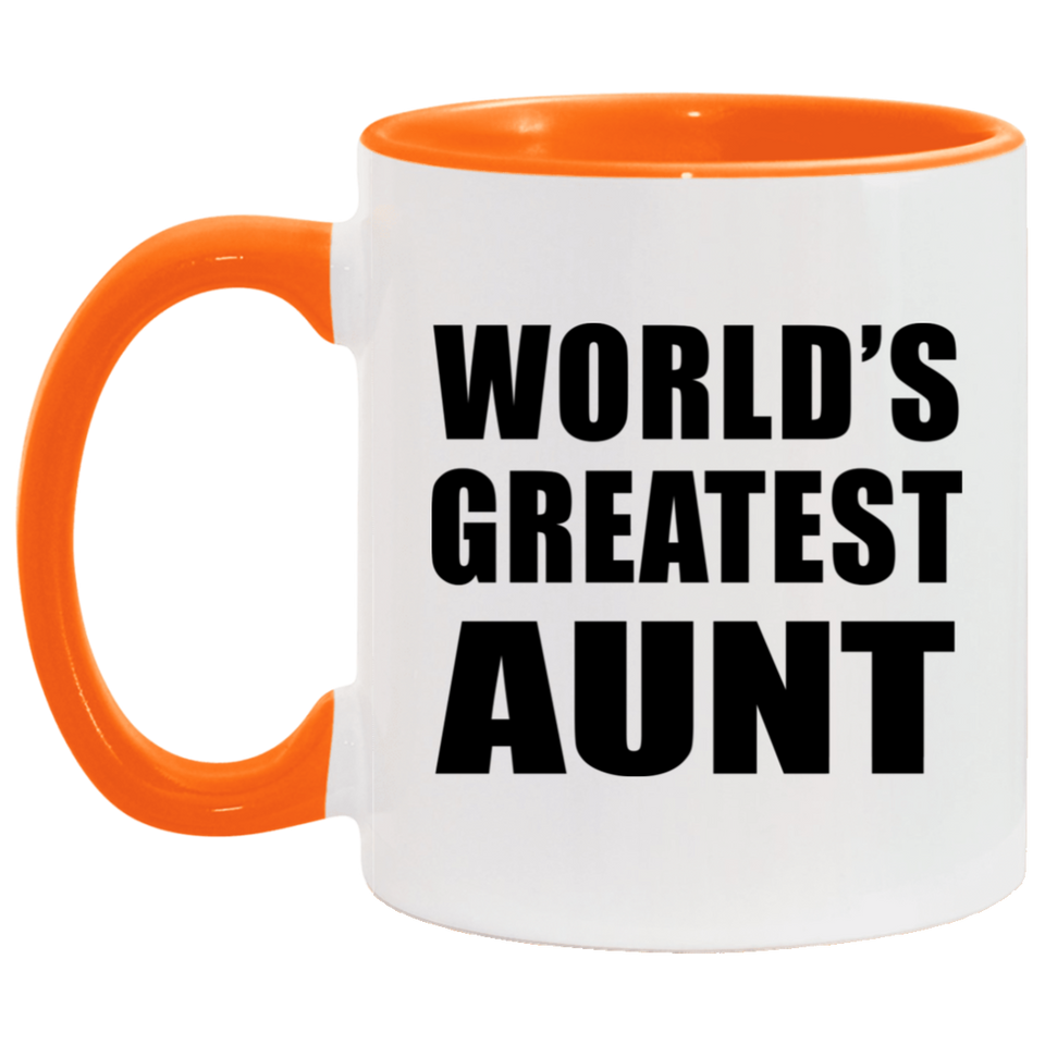 World's Greatest Aunt - 11oz Accent Mug Orange