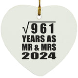 31st Anniversary Square Root of 961 Years As Mr & Mrs 2024 - Heart Ornament